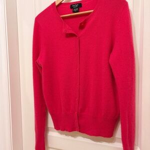 Lord & Taylor fuchsia cashmere Women's Cardigan